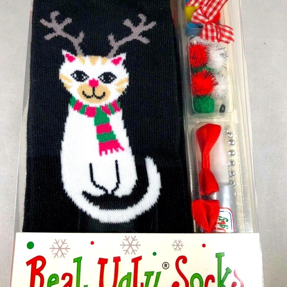 Design Your Own Real Ugly Christmas Cat Socks Soxland New